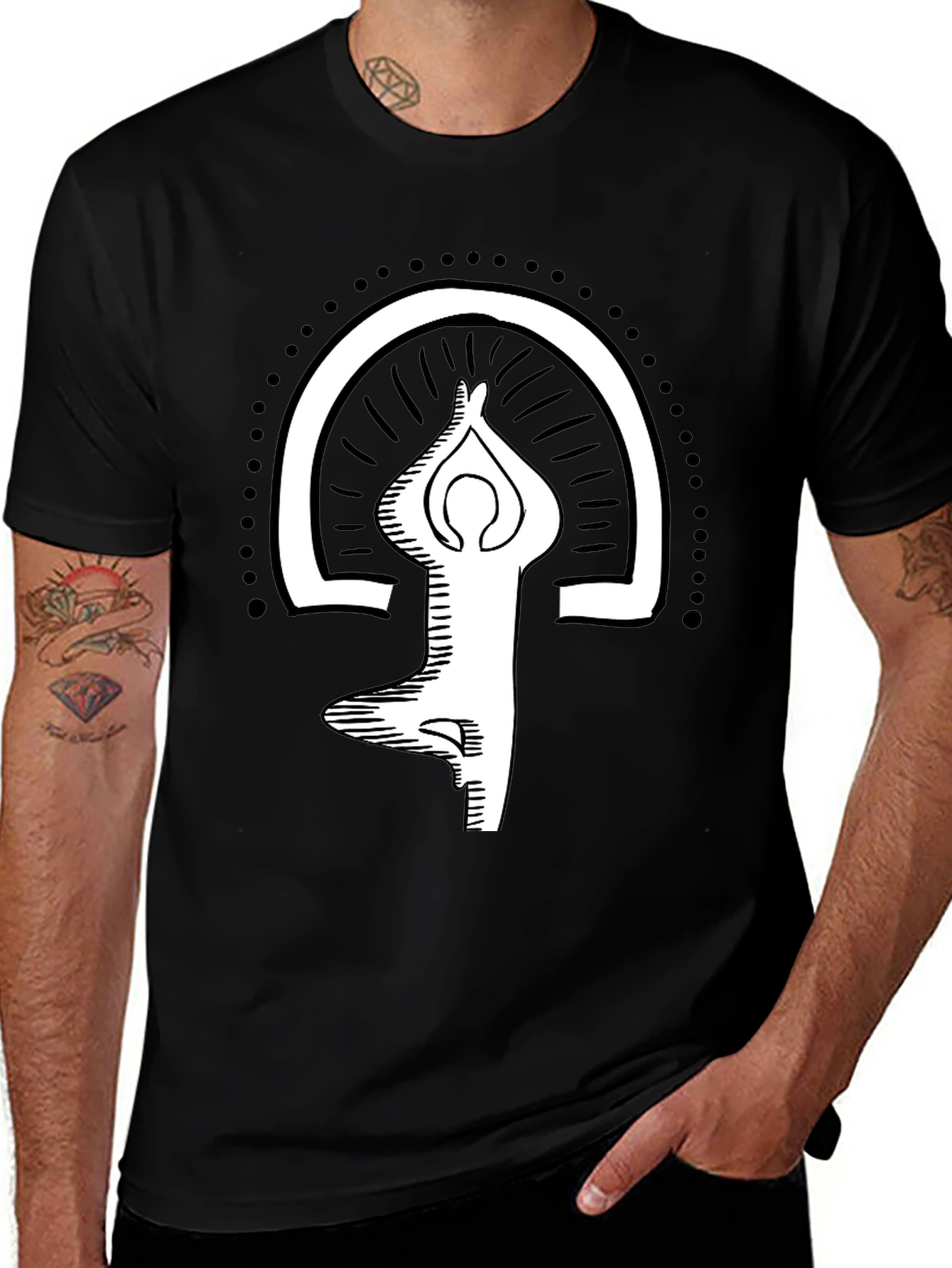 Yoga Pose Graphic Tee - Balance and Style