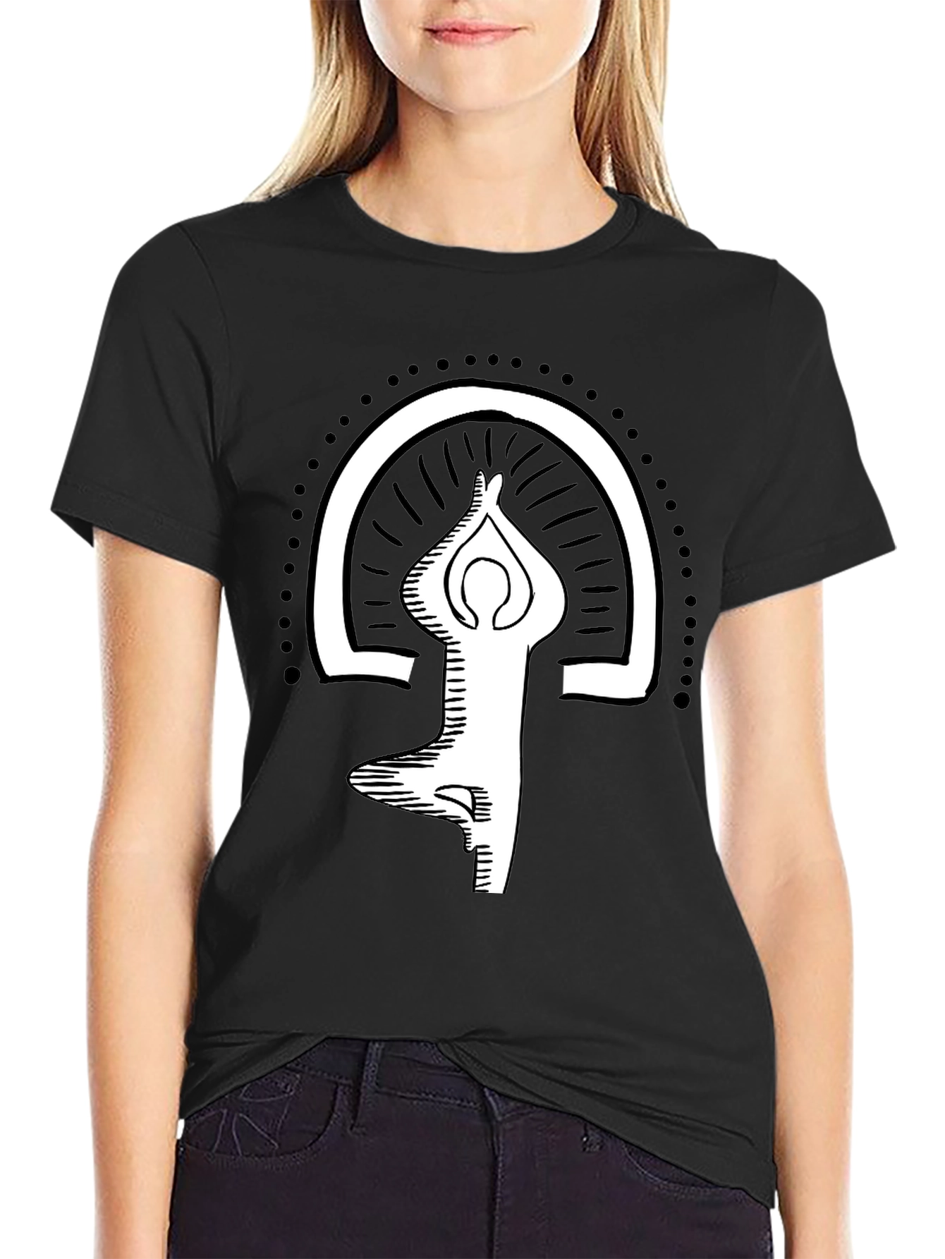 Yoga Pose Graphic Tee - Balance and Style