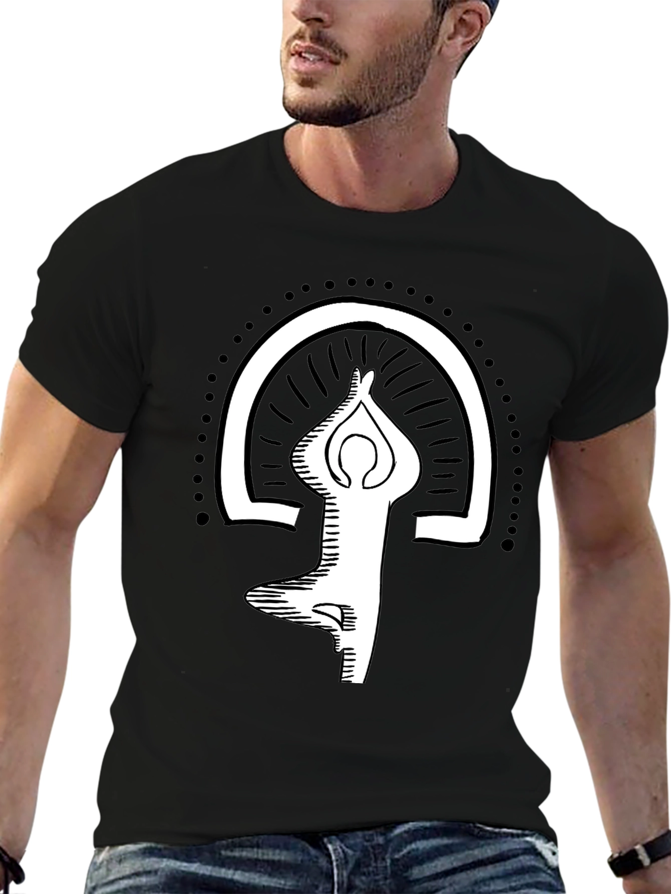 Yoga Pose Graphic Tee - Balance and Style
