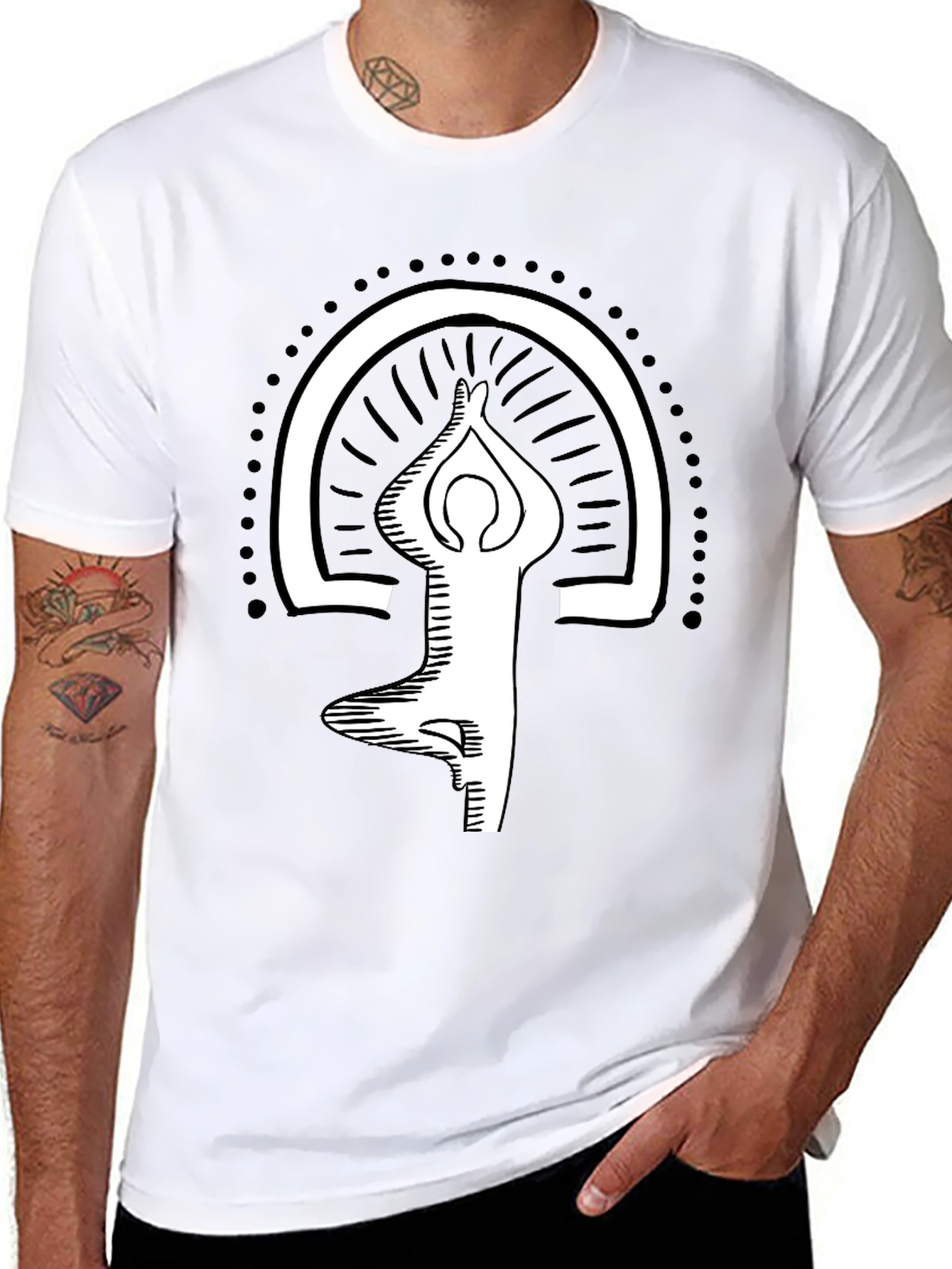 Yoga Pose Graphic Tee - Balance and Style