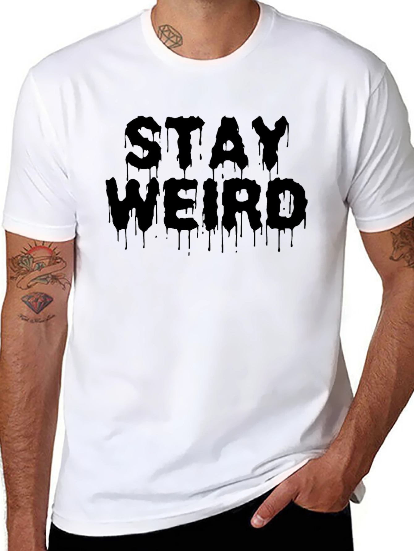 Stay Weird Black Graphic Tee