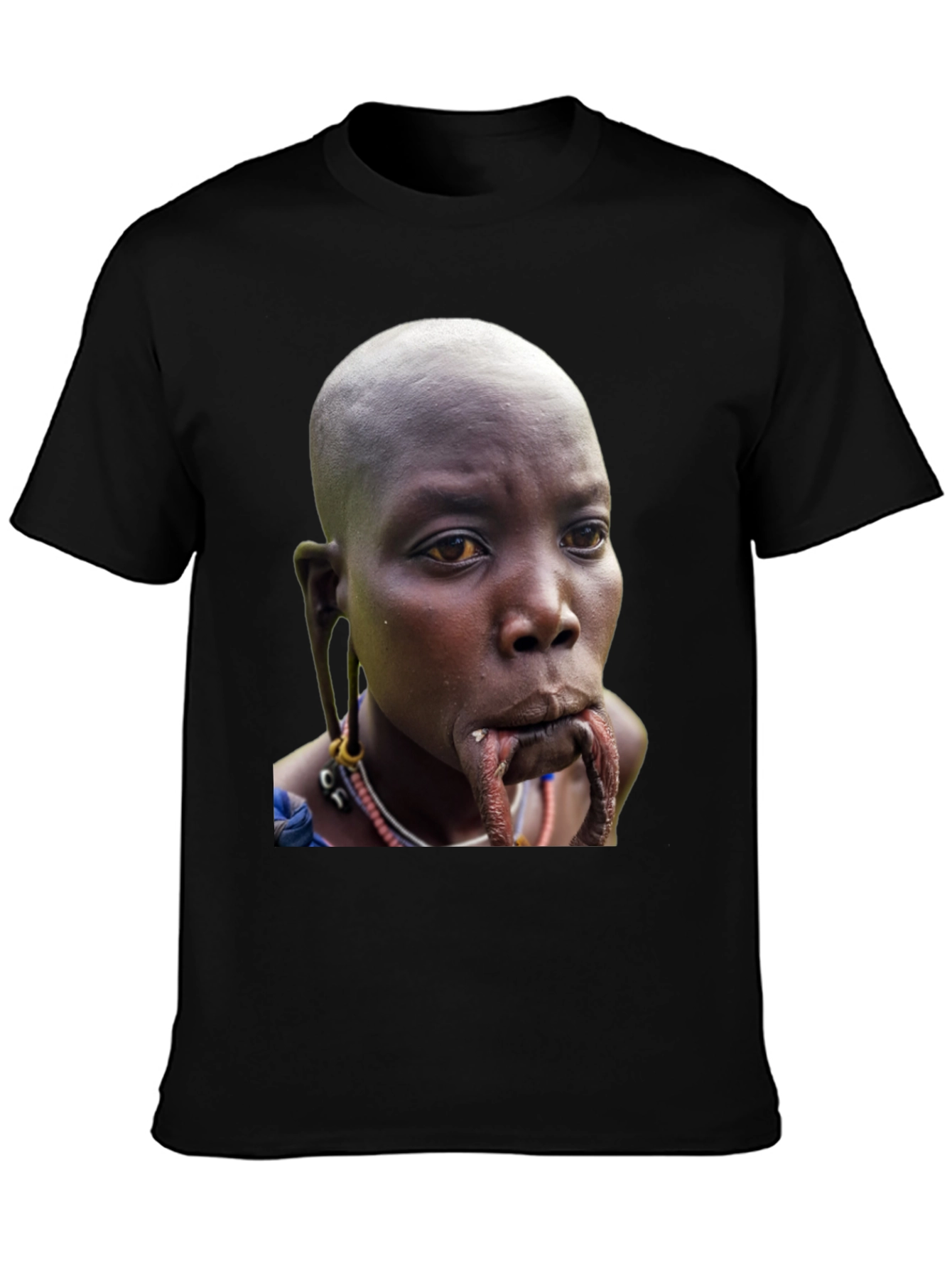 Unique Lip Plate Woman Graphic T-Shirt
