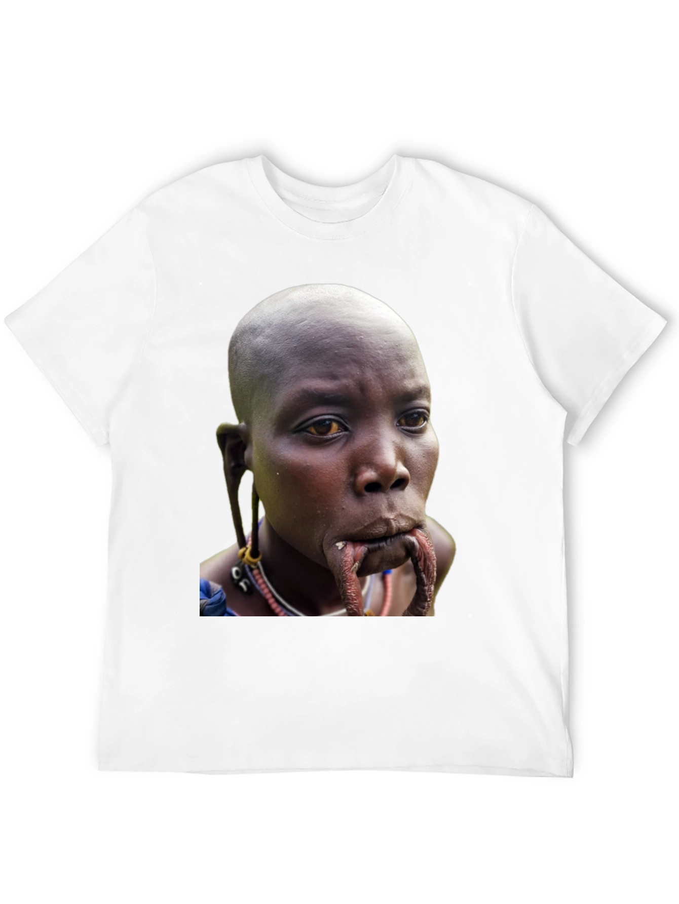 Unique Lip Plate Woman Graphic T-Shirt