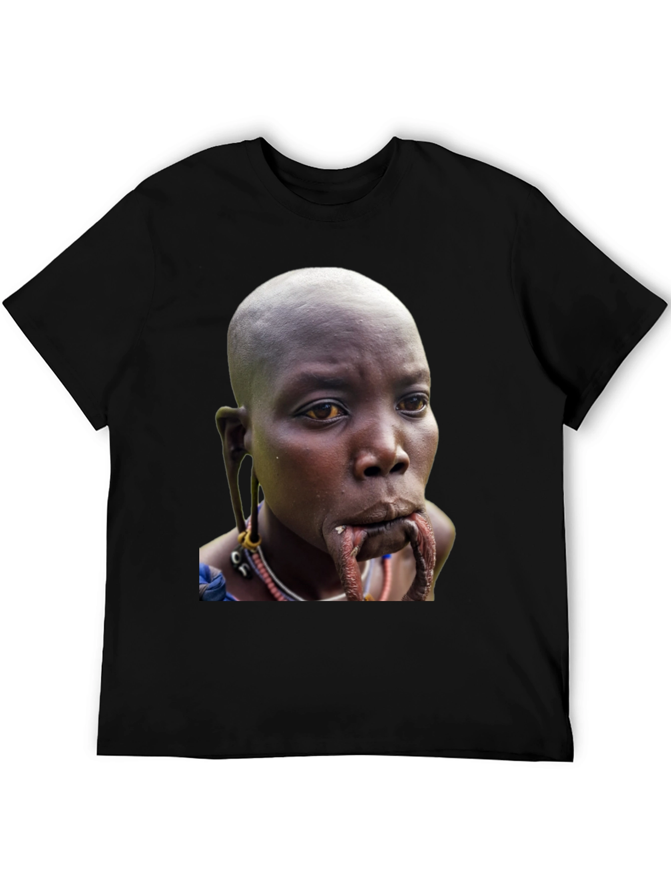 Unique Lip Plate Woman Graphic T-Shirt