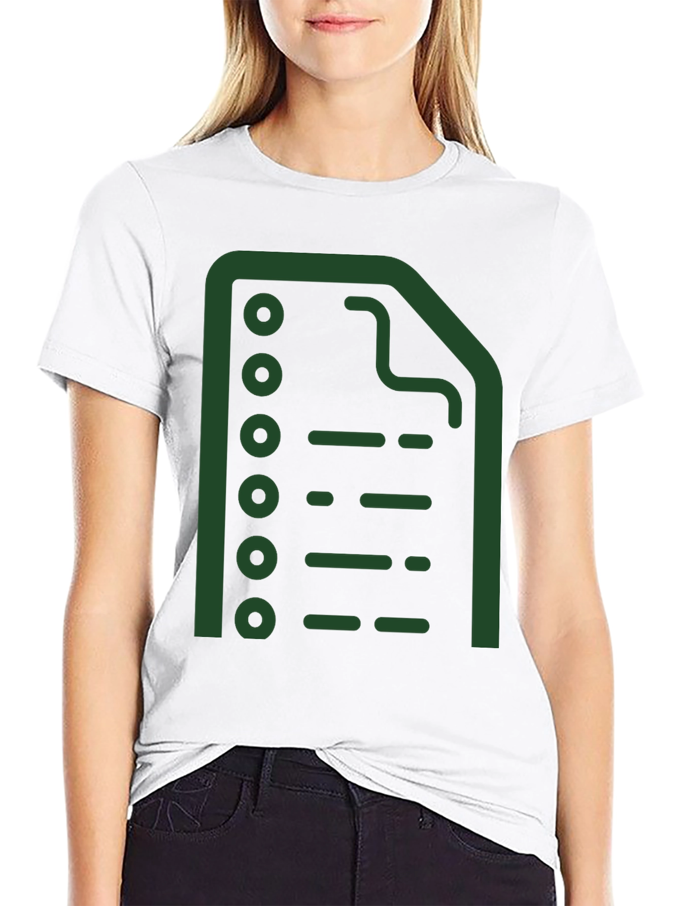 Abstract Green File Icon Black T-Shirt
