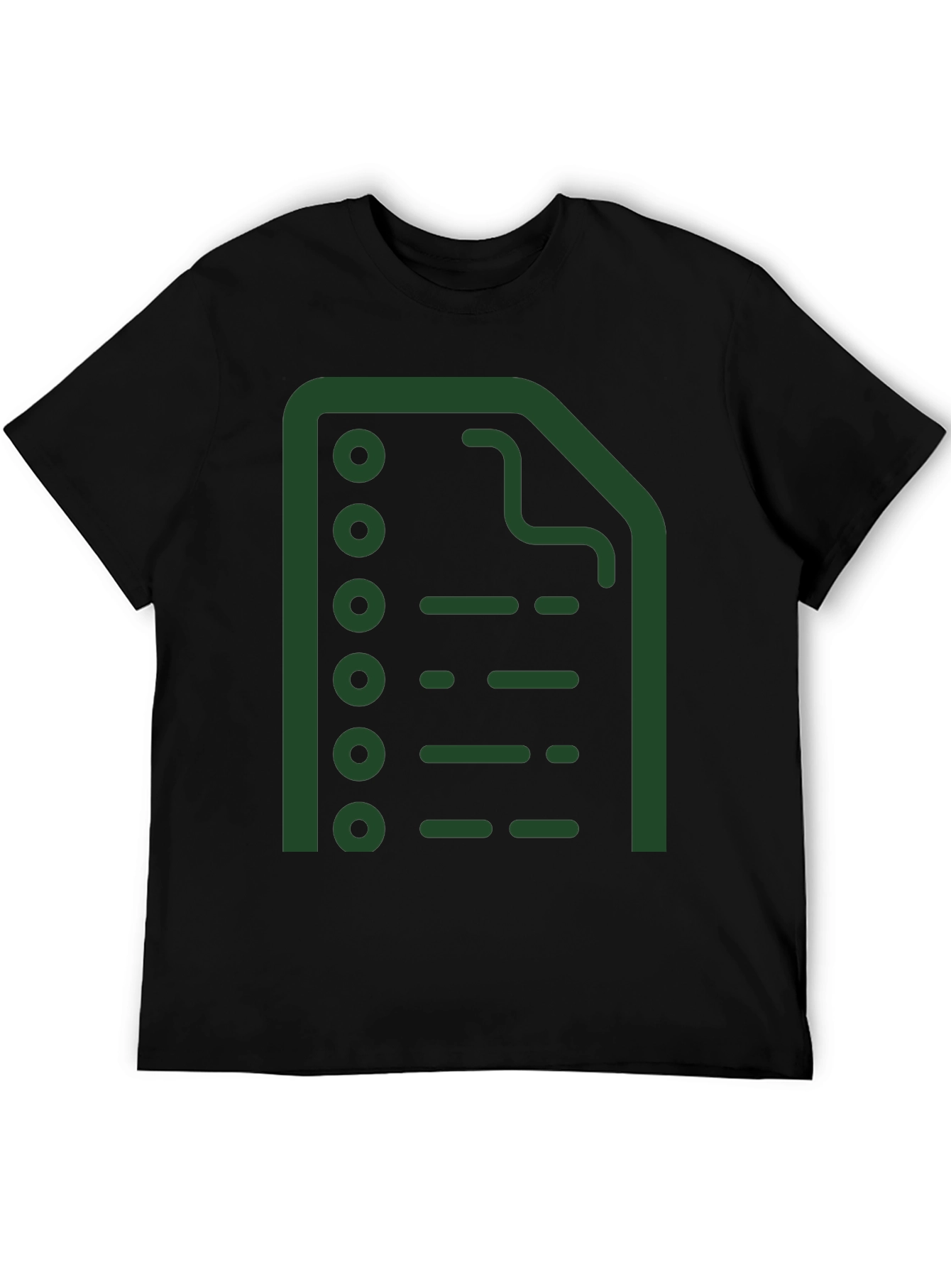 Abstract Green File Icon Black T-Shirt