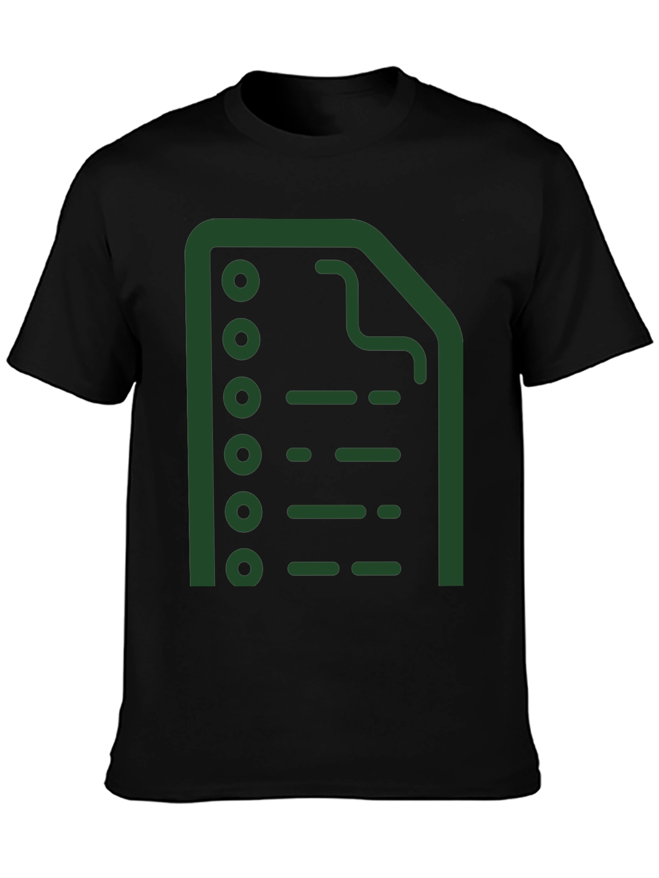 Abstract Green File Icon Black T-Shirt