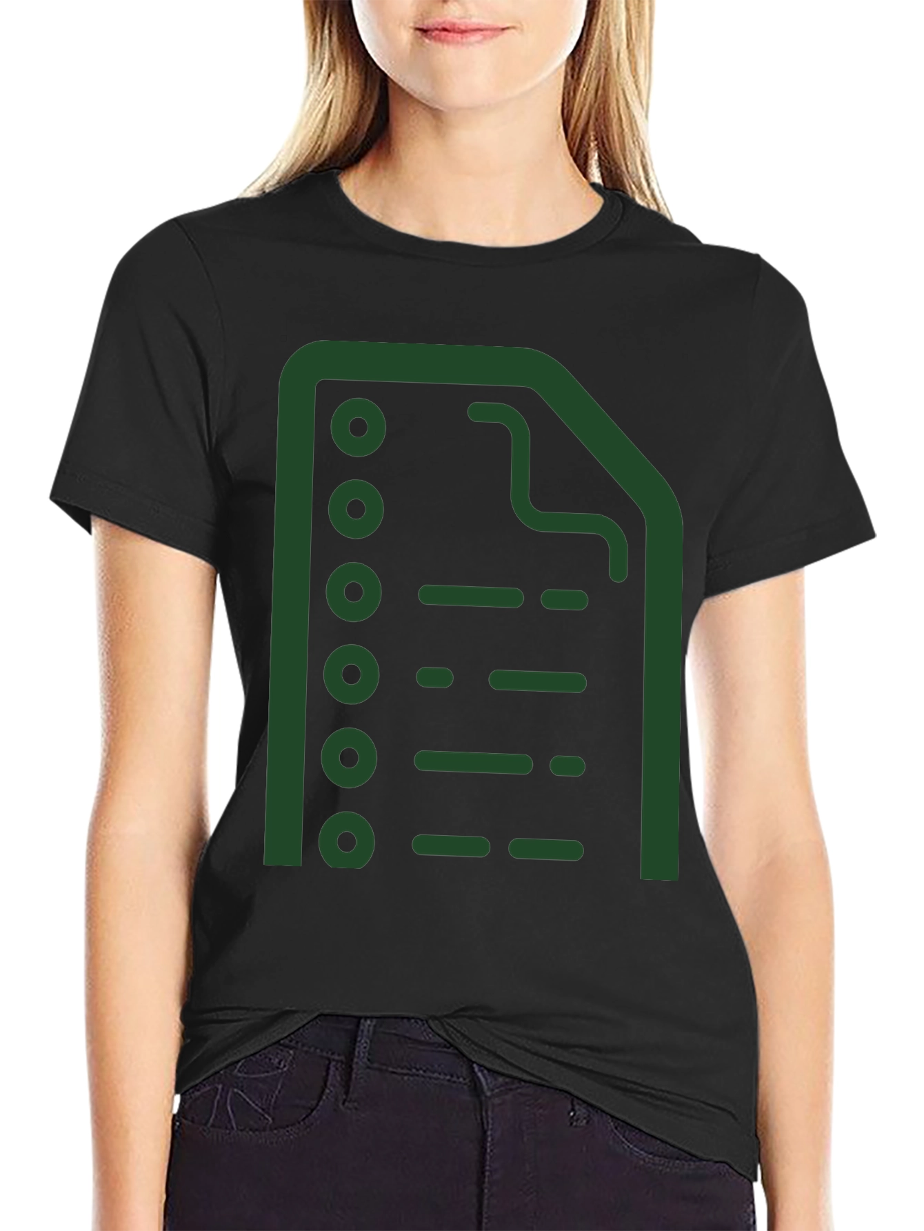 Abstract Green File Icon Black T-Shirt