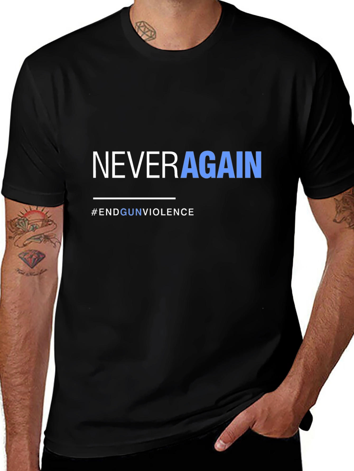 Never Again Graphic Tee - End Gun Violence T-Shirt