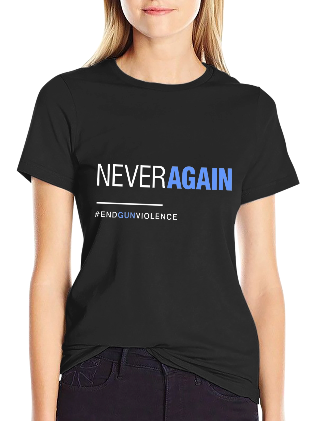 Never Again Graphic Tee - End Gun Violence T-Shirt