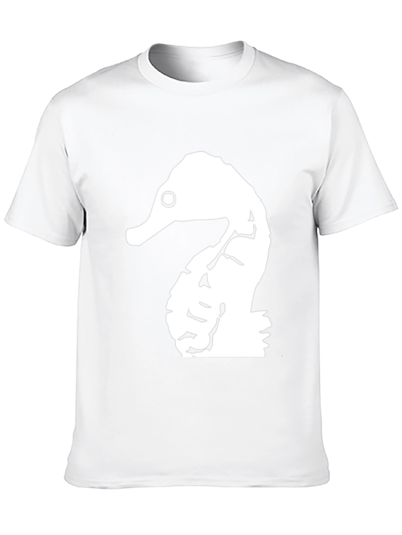 Unique Seahorse Graphic Print Black T-Shirt