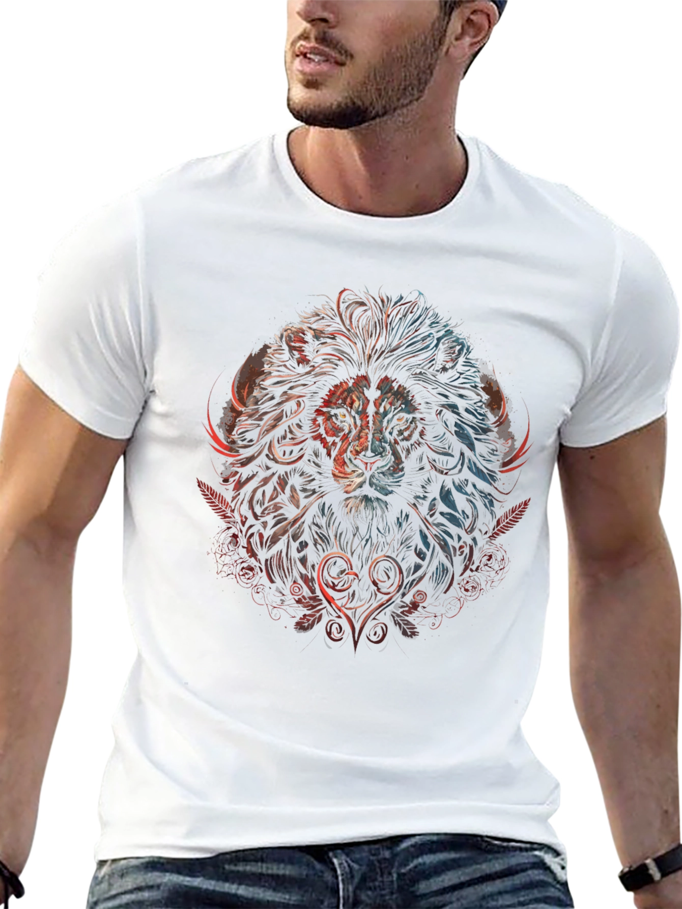 Lion Heart Graphic Tee - Artistic Design