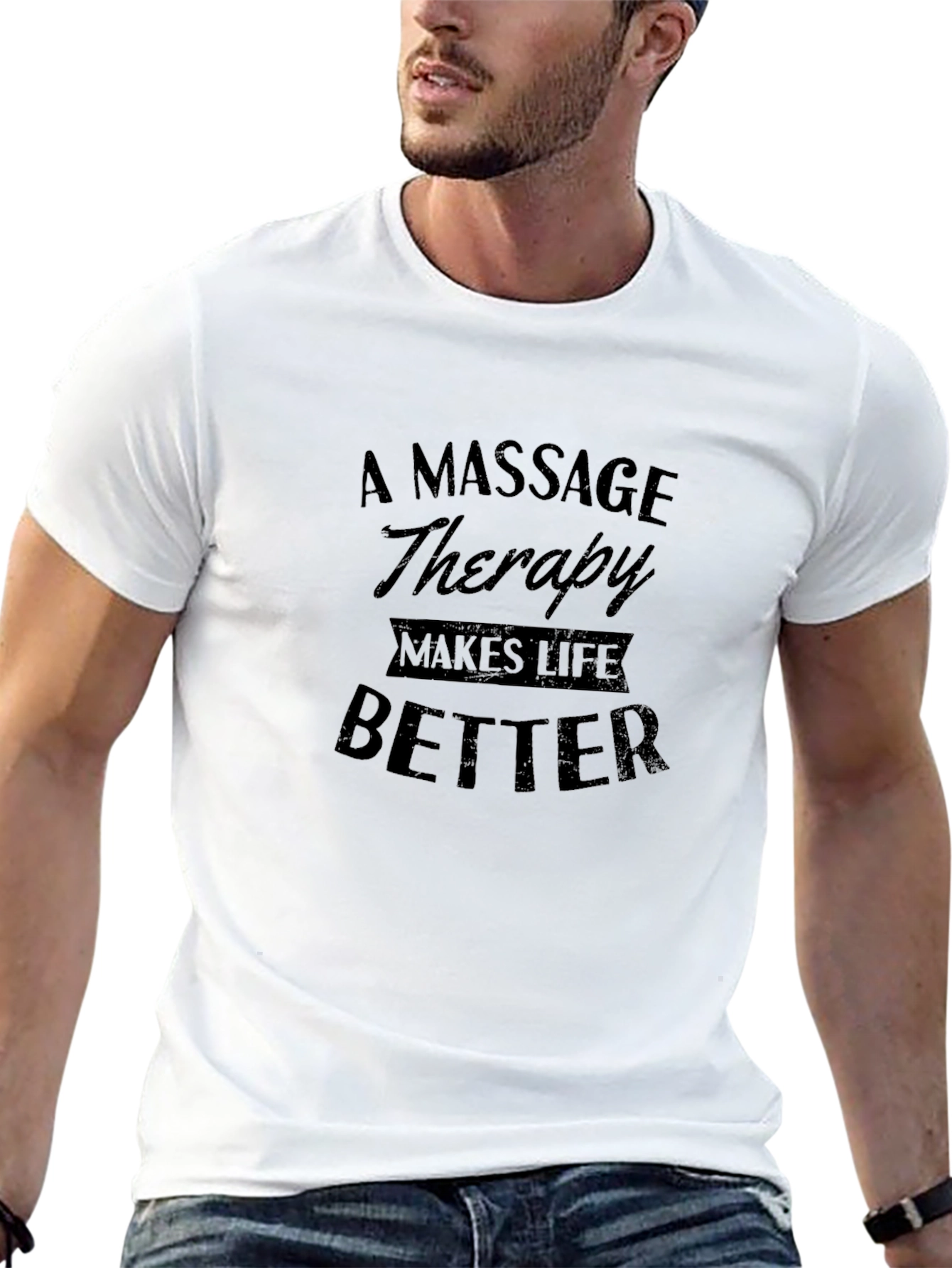 Massage Therapy Makes Life Better Black T-Shirt