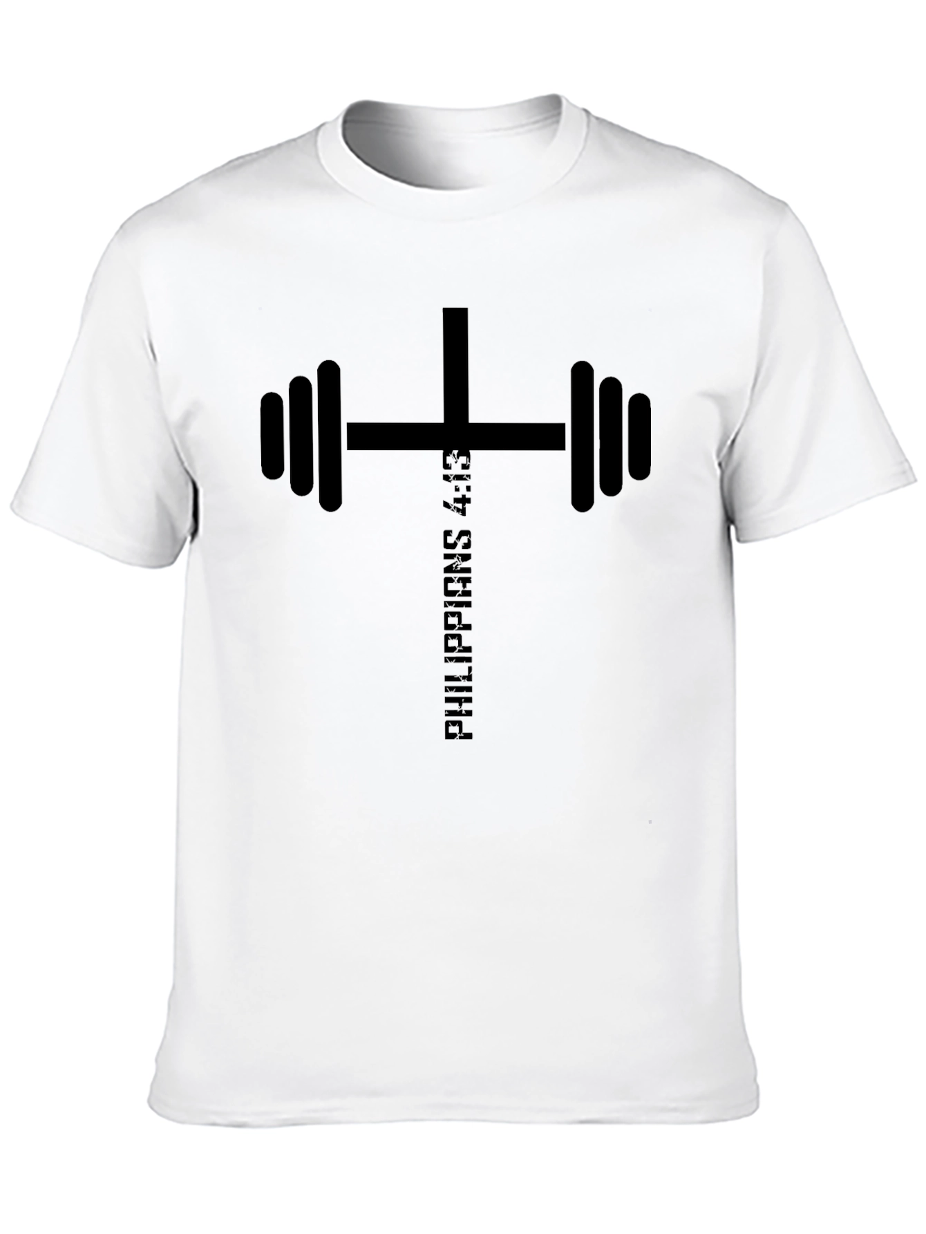 Philippians 4:13 Cross Barbell T-Shirt