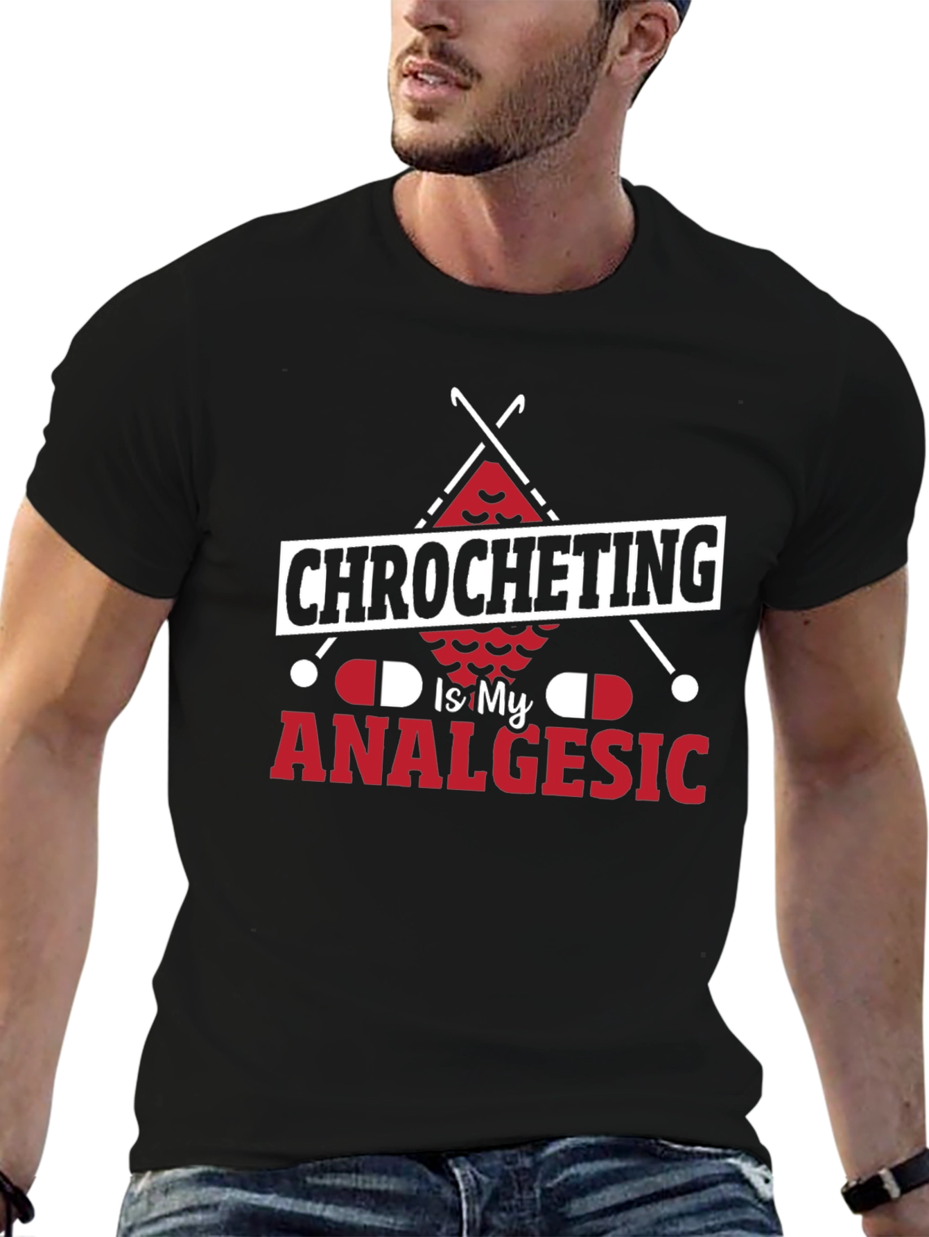 Crocheting is My Analgesic Graphic Tee