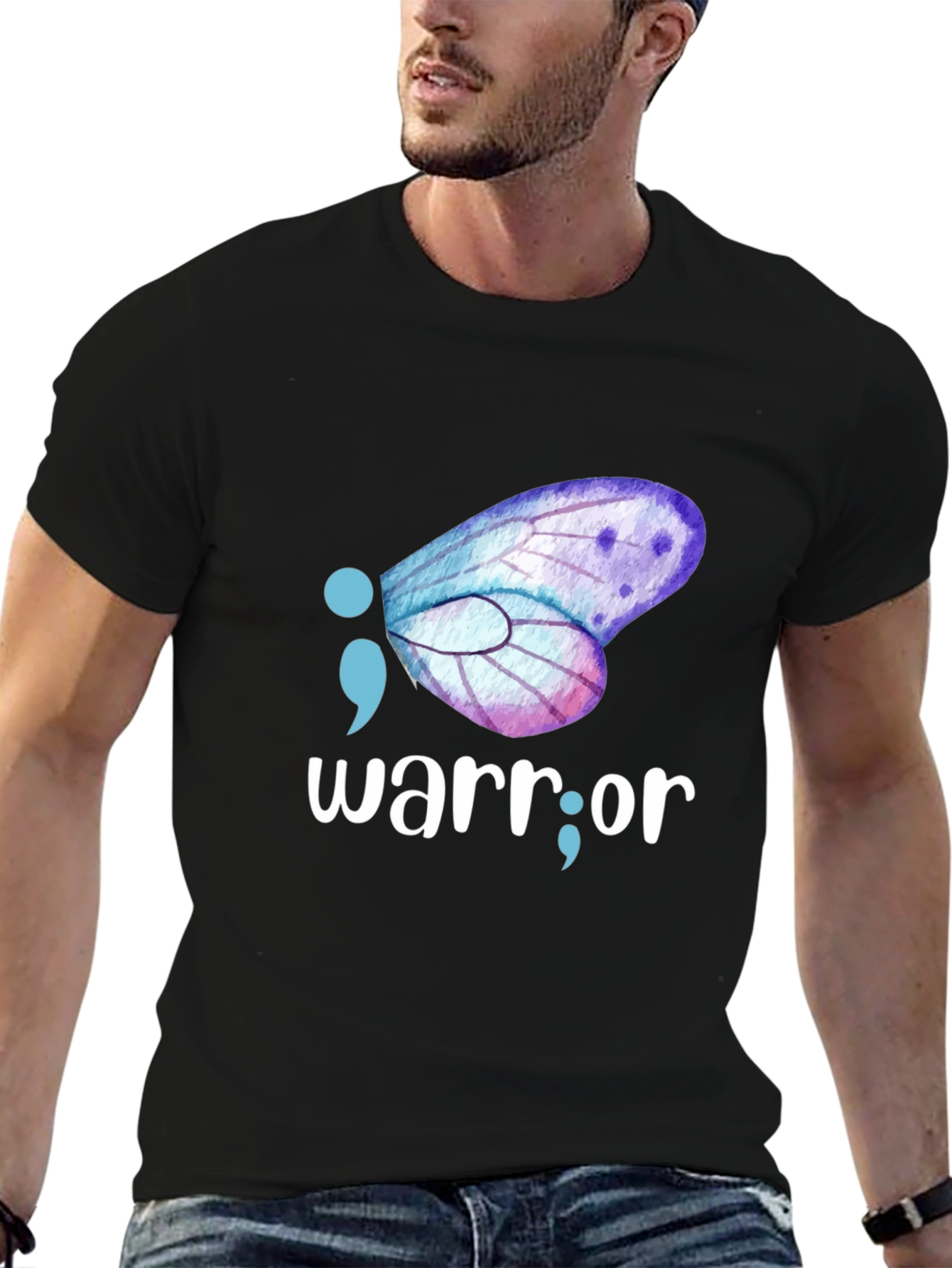 Semicolon Butterfly Warrior Graphic Tee