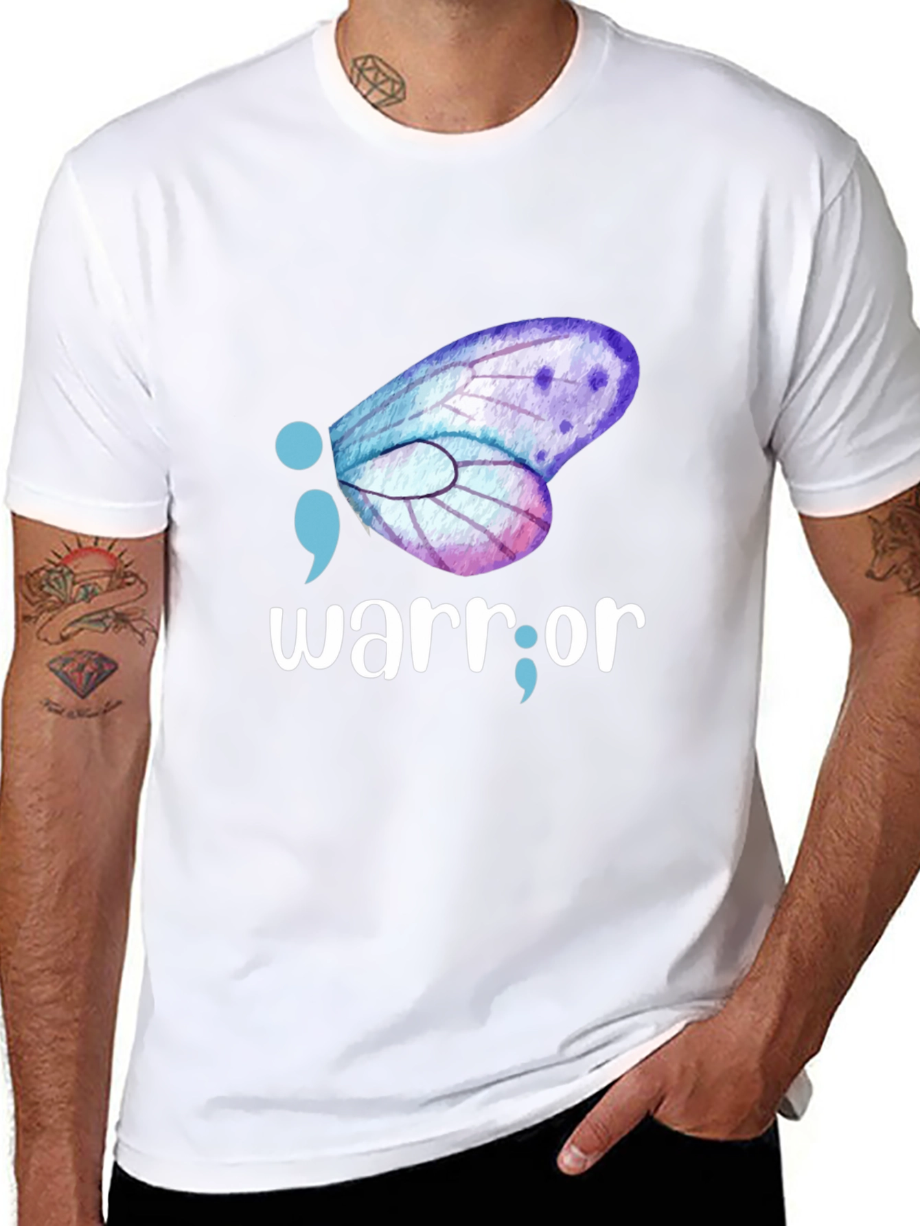 Semicolon Butterfly Warrior Graphic Tee