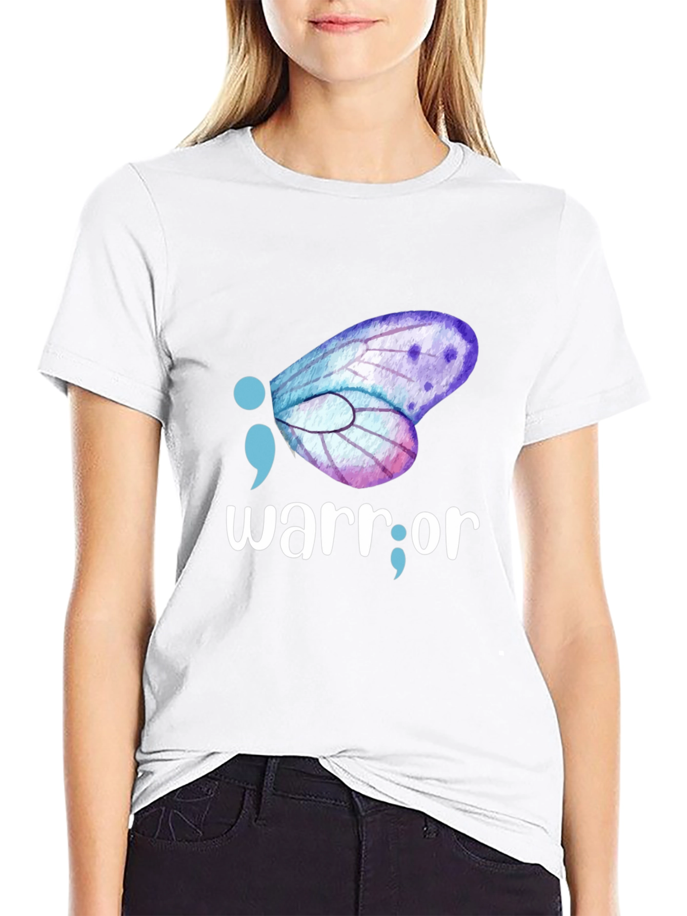 Semicolon Butterfly Warrior Graphic Tee