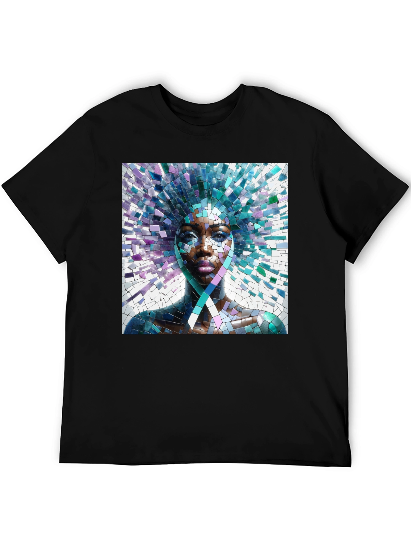 Mosaic Portrait Black T-Shirt
