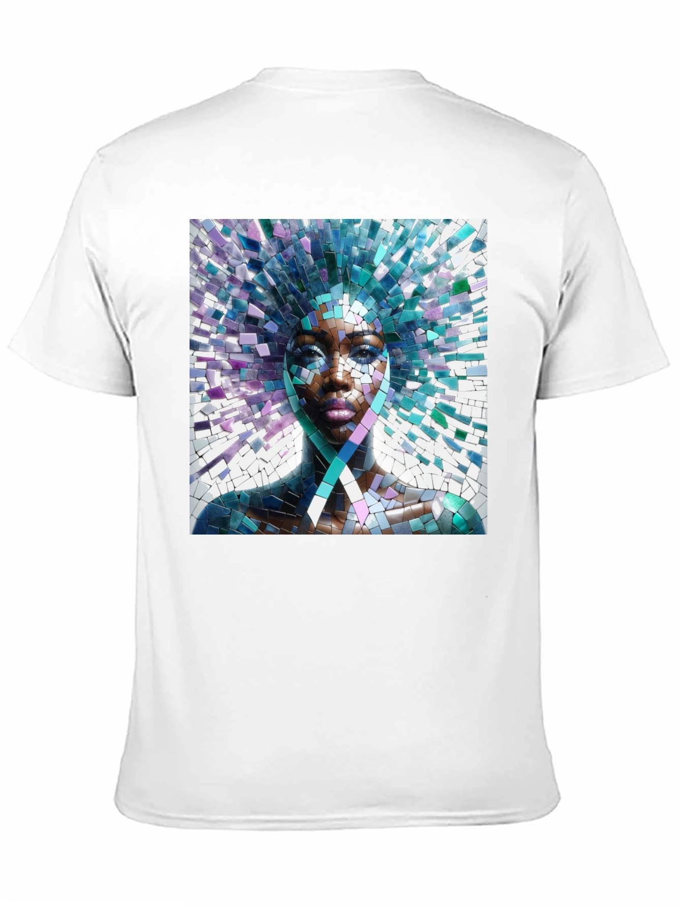 Mosaic Portrait Black T-Shirt