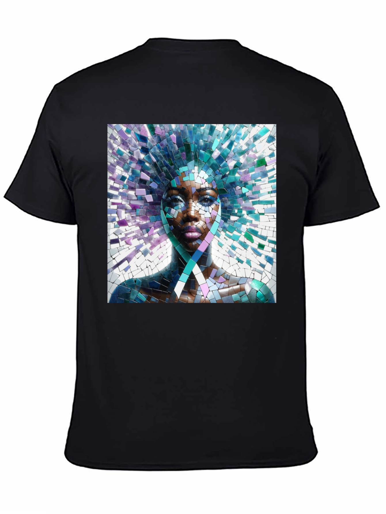 Mosaic Portrait Black T-Shirt