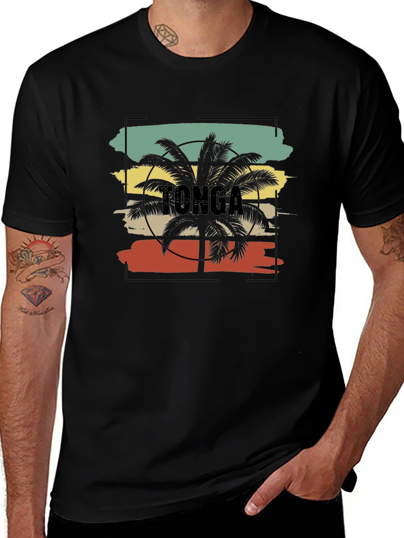 Tonga Palm Tree Graphic Tee