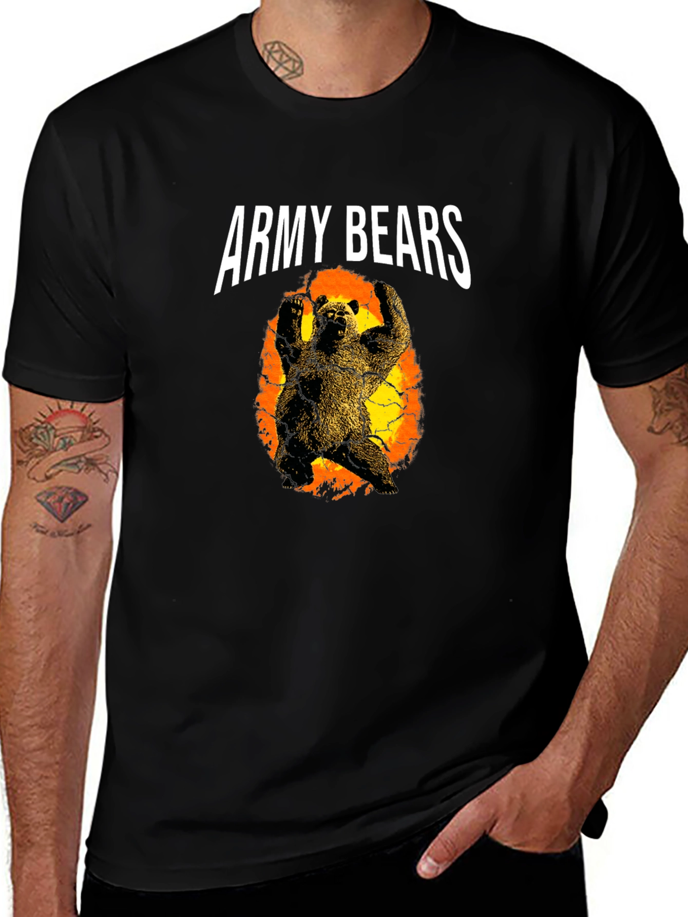 Army Bears Graphic T-Shirt - Black