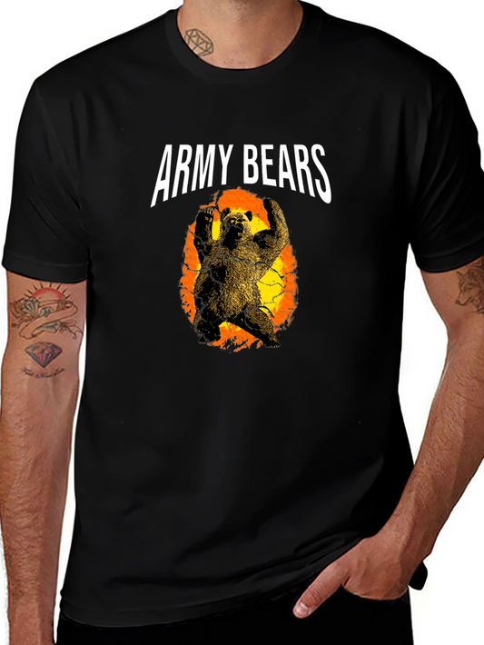 Army Bears Graphic T-Shirt - Black