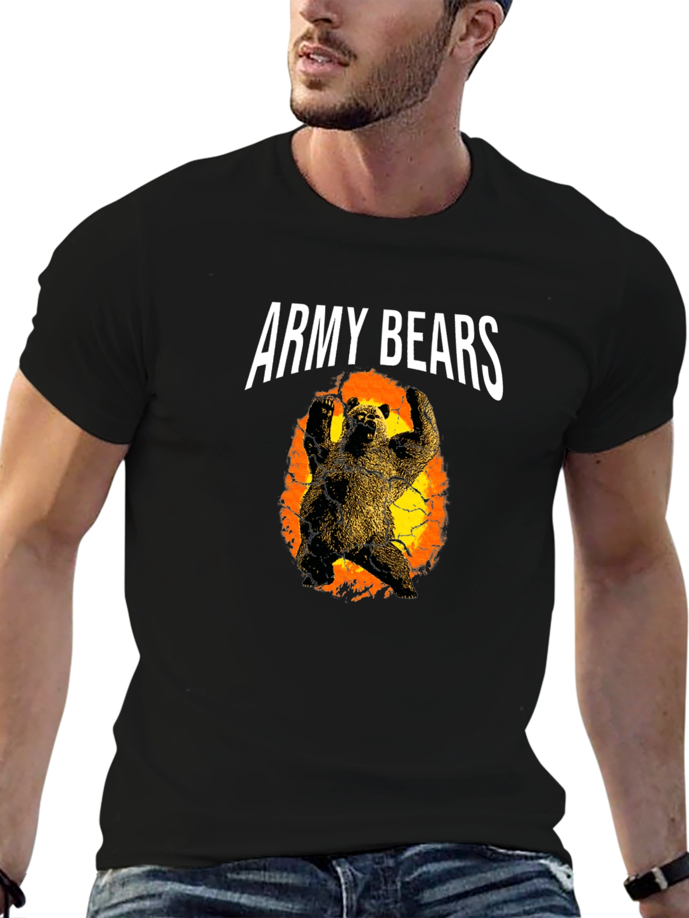 Army Bears Graphic T-Shirt - Black