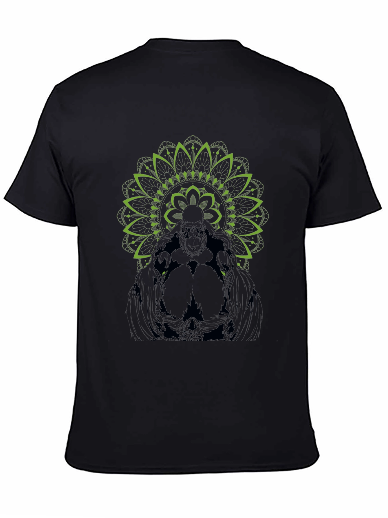 Gorilla Mandala Graphic Tee - Stylish Black T-Shirt