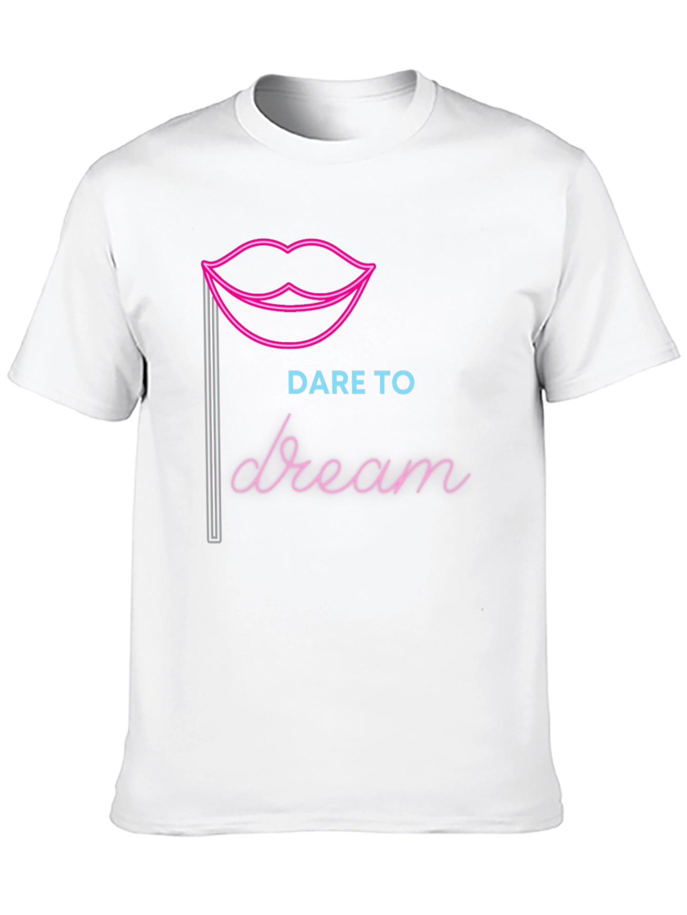 Dare to Dream Graphic Tee - Neon Lips Design