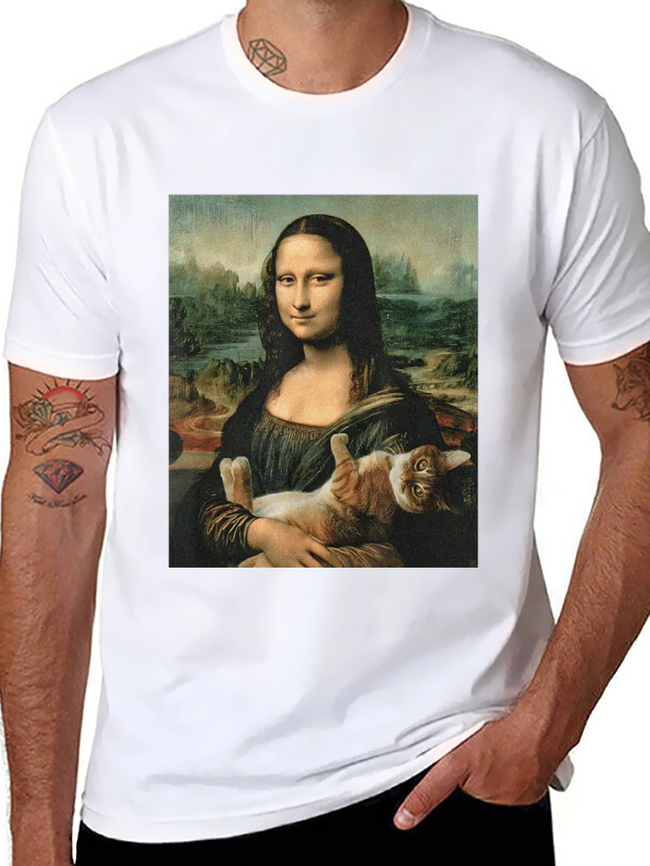 Mona Lisa Cat T-Shirt - Funny Art Tee