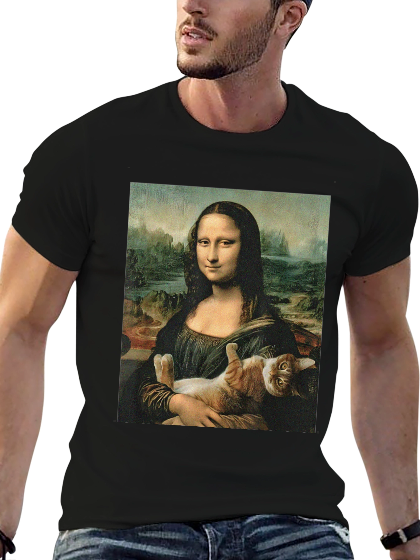 Mona Lisa Cat T-Shirt - Funny Art Tee