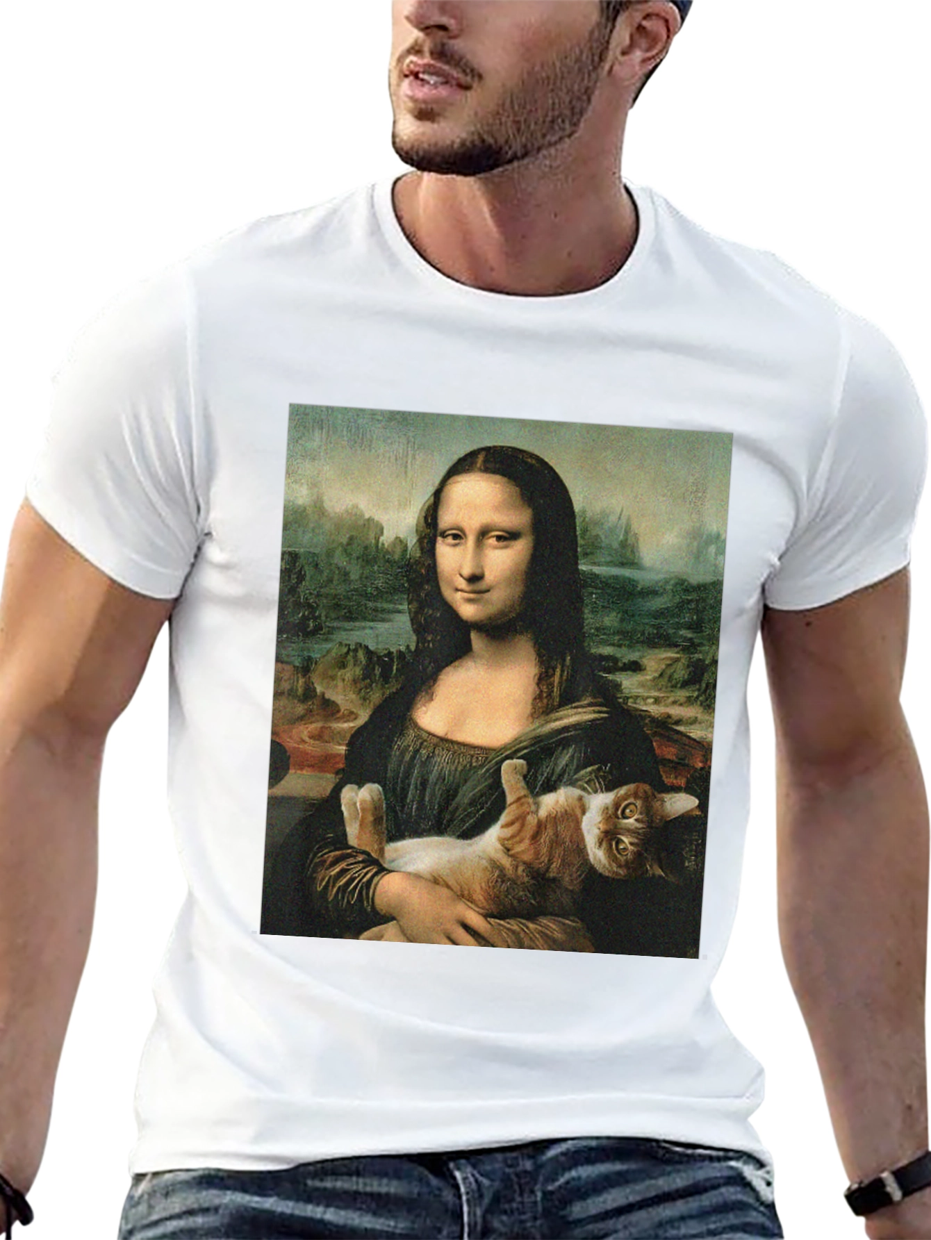 Mona Lisa Cat T-Shirt - Funny Art Tee