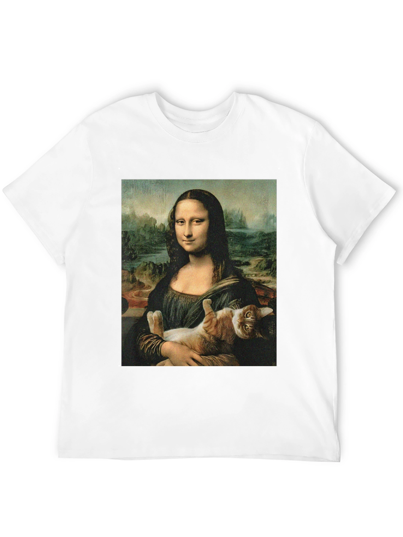 Mona Lisa Cat T-Shirt - Funny Art Tee