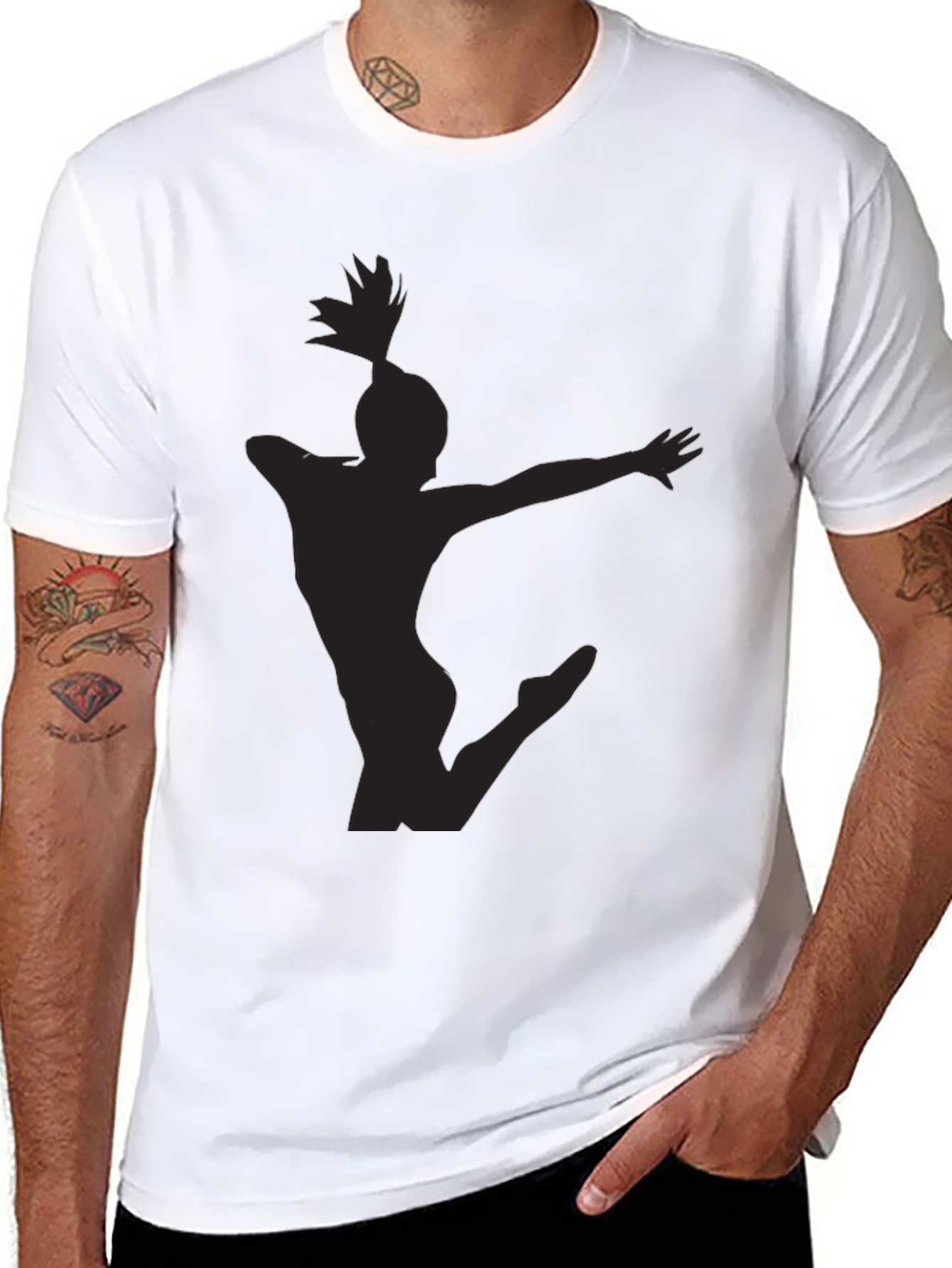 Silhouette Gymnast Black T-Shirt
