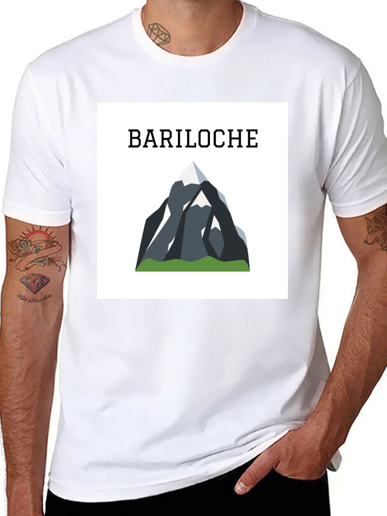 Bariloche Mountain Graphic Tee - Black