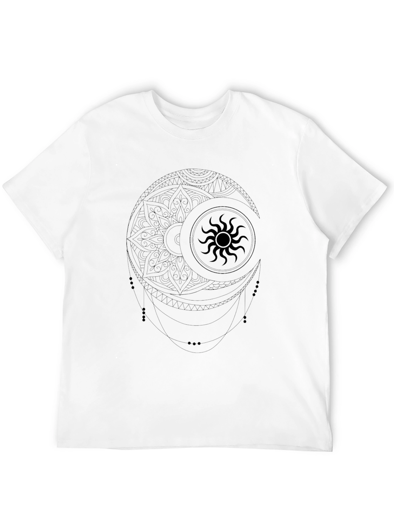 Mystic Sun & Moon Graphic Black T-Shirt