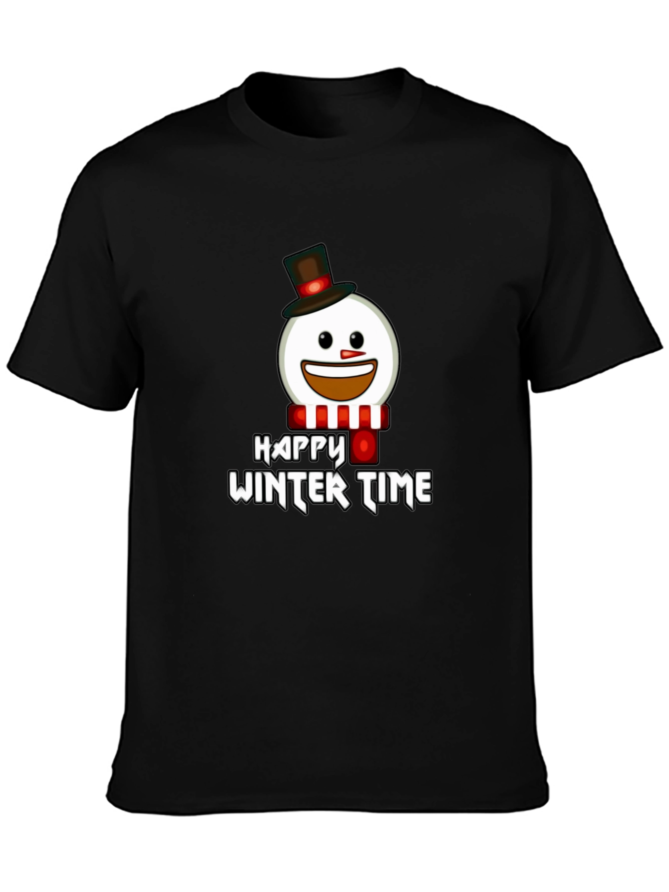 Happy Winter Time Snowman Graphic Tee