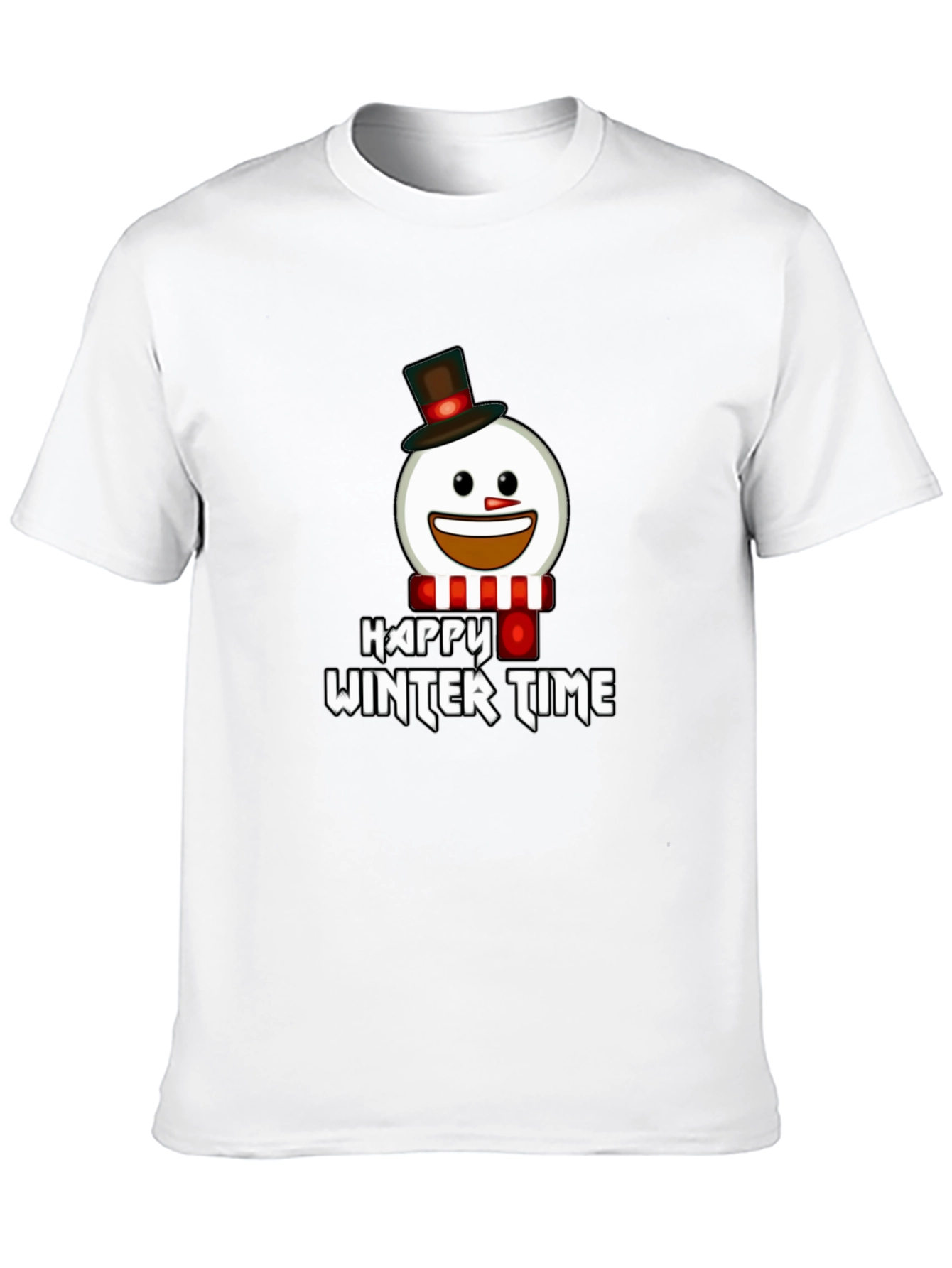 Happy Winter Time Snowman Graphic Tee