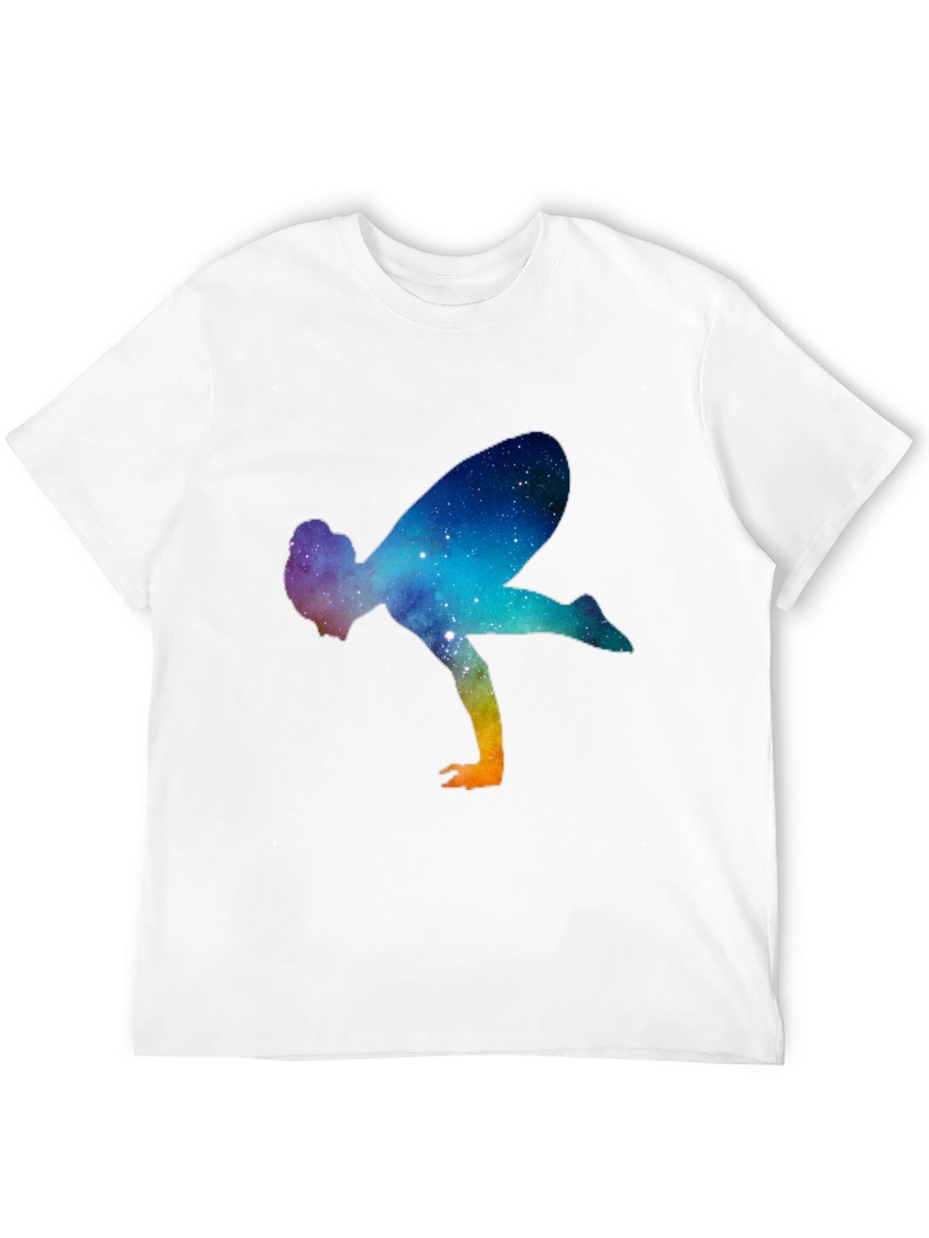 Galaxy Yoga Pose Mens Black T-Shirt