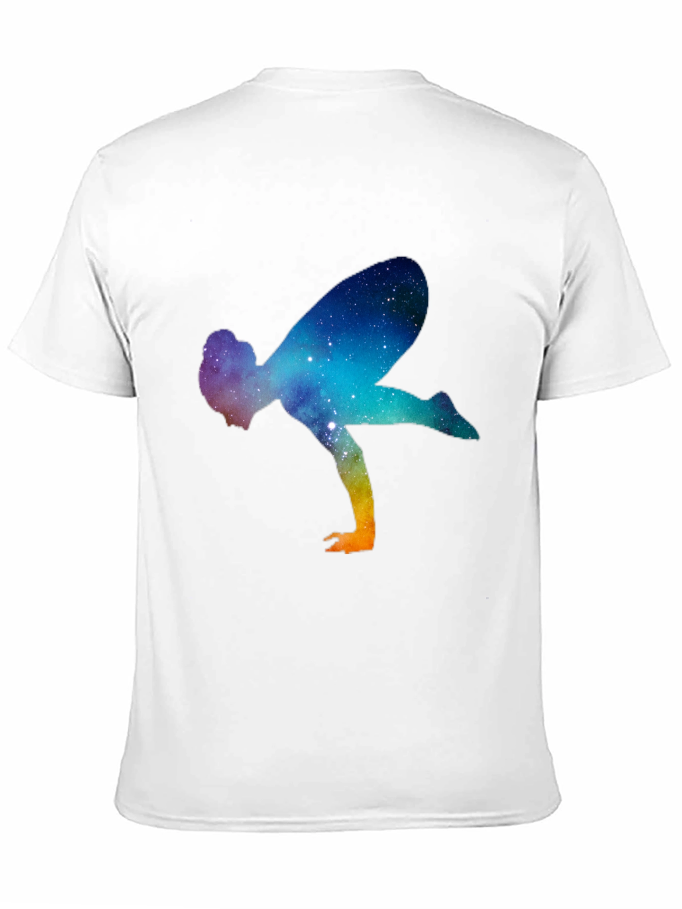 Galaxy Yoga Pose Mens Black T-Shirt