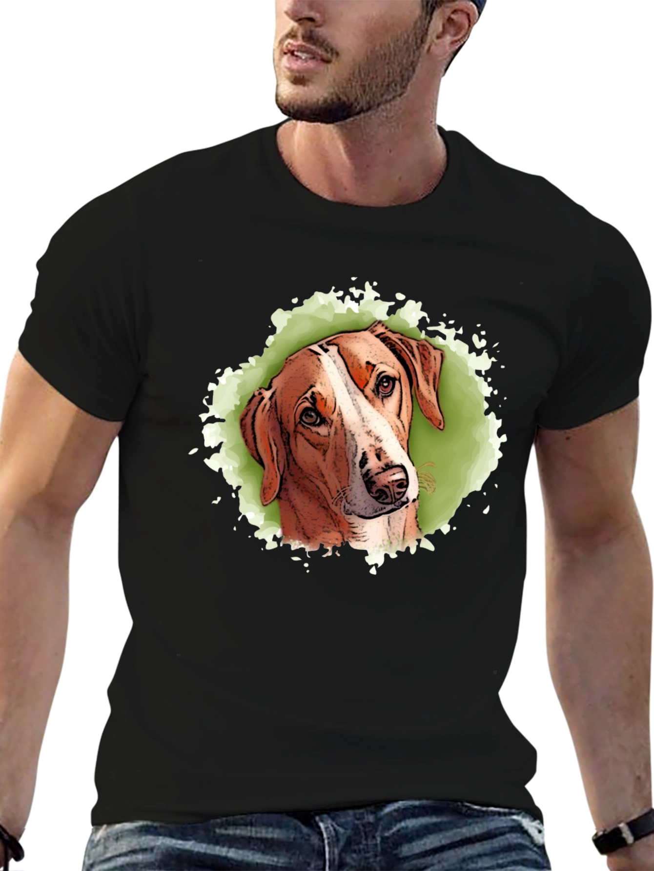 Dog Portrait T-Shirt - Artistic Graphic Tee