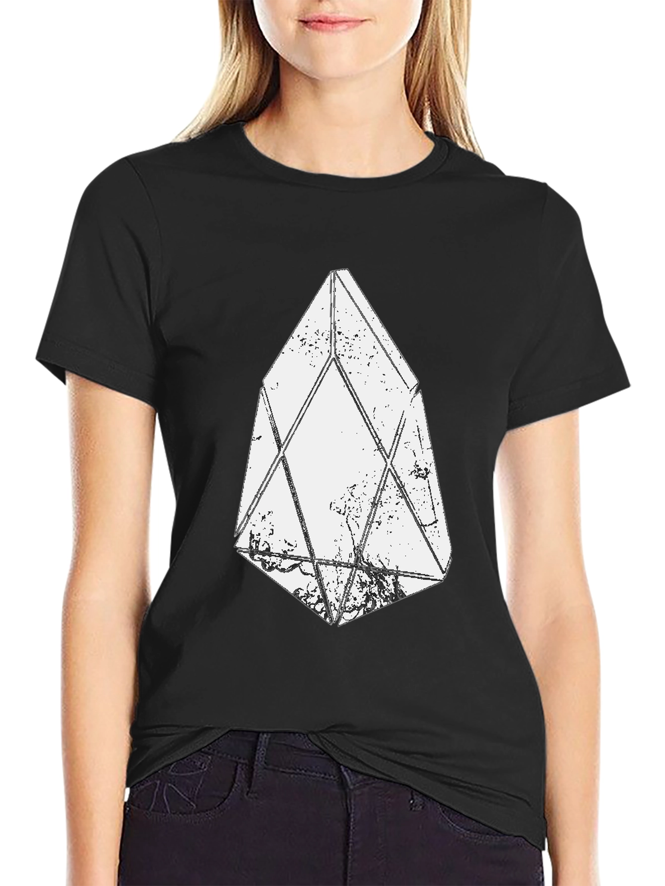 Geometric Crystal Graphic Black T-Shirt
