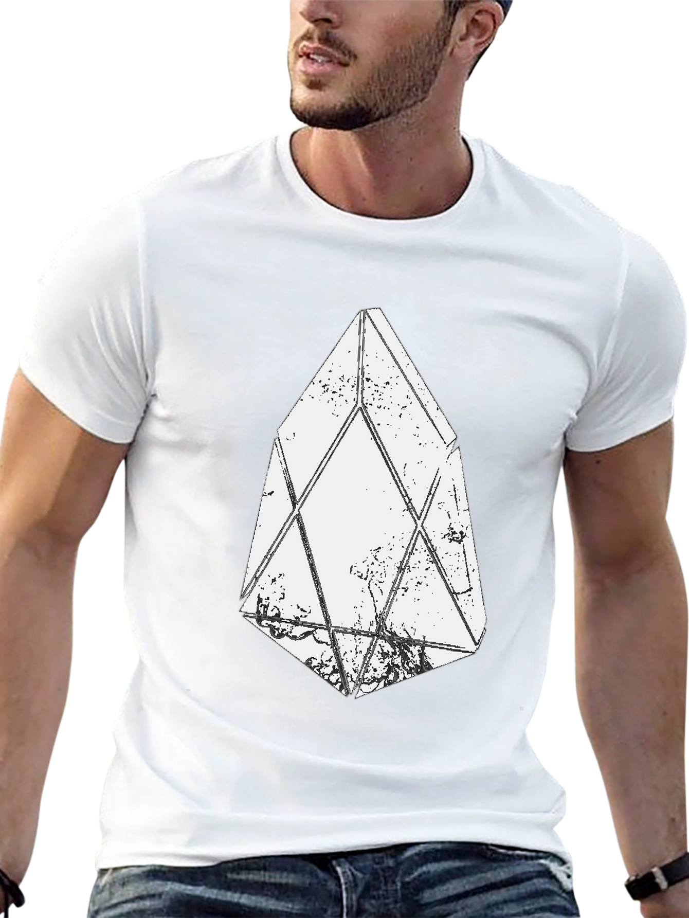 Geometric Crystal Graphic Black T-Shirt