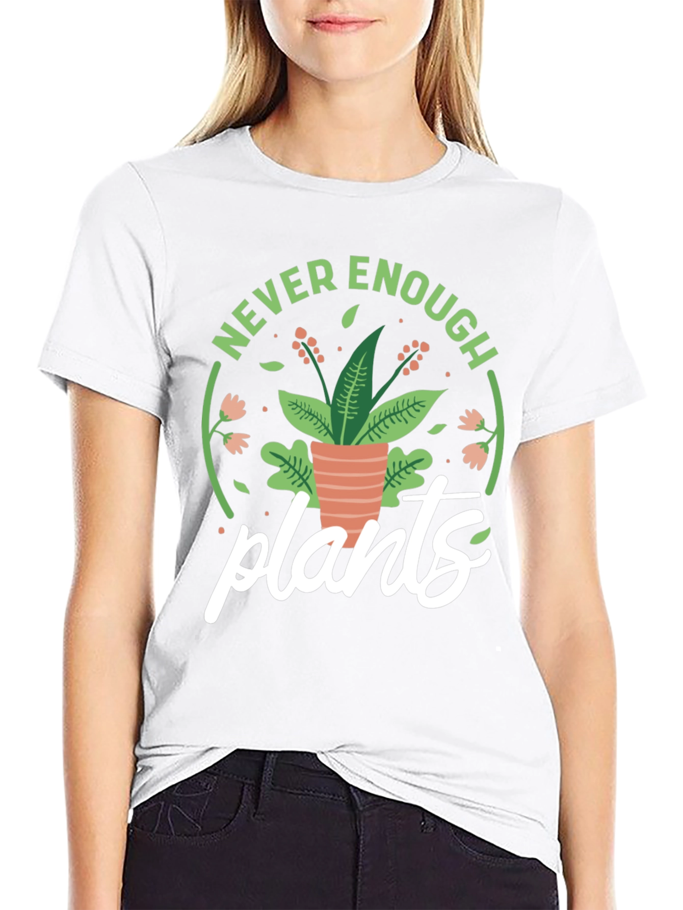 Never Enough Plants T-Shirt - Black Cotton