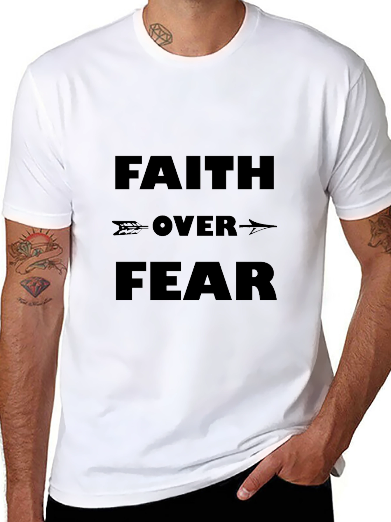 Faith Over Fear Graphic Tee - Black