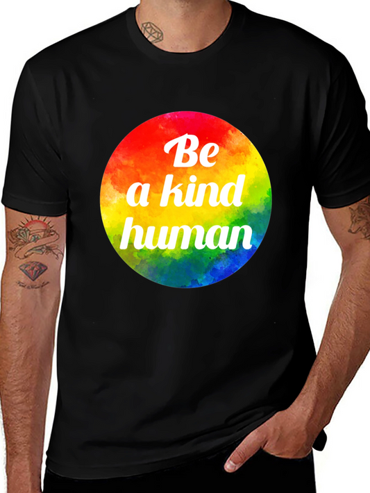 Be a Kind Human Rainbow Graphic Tee