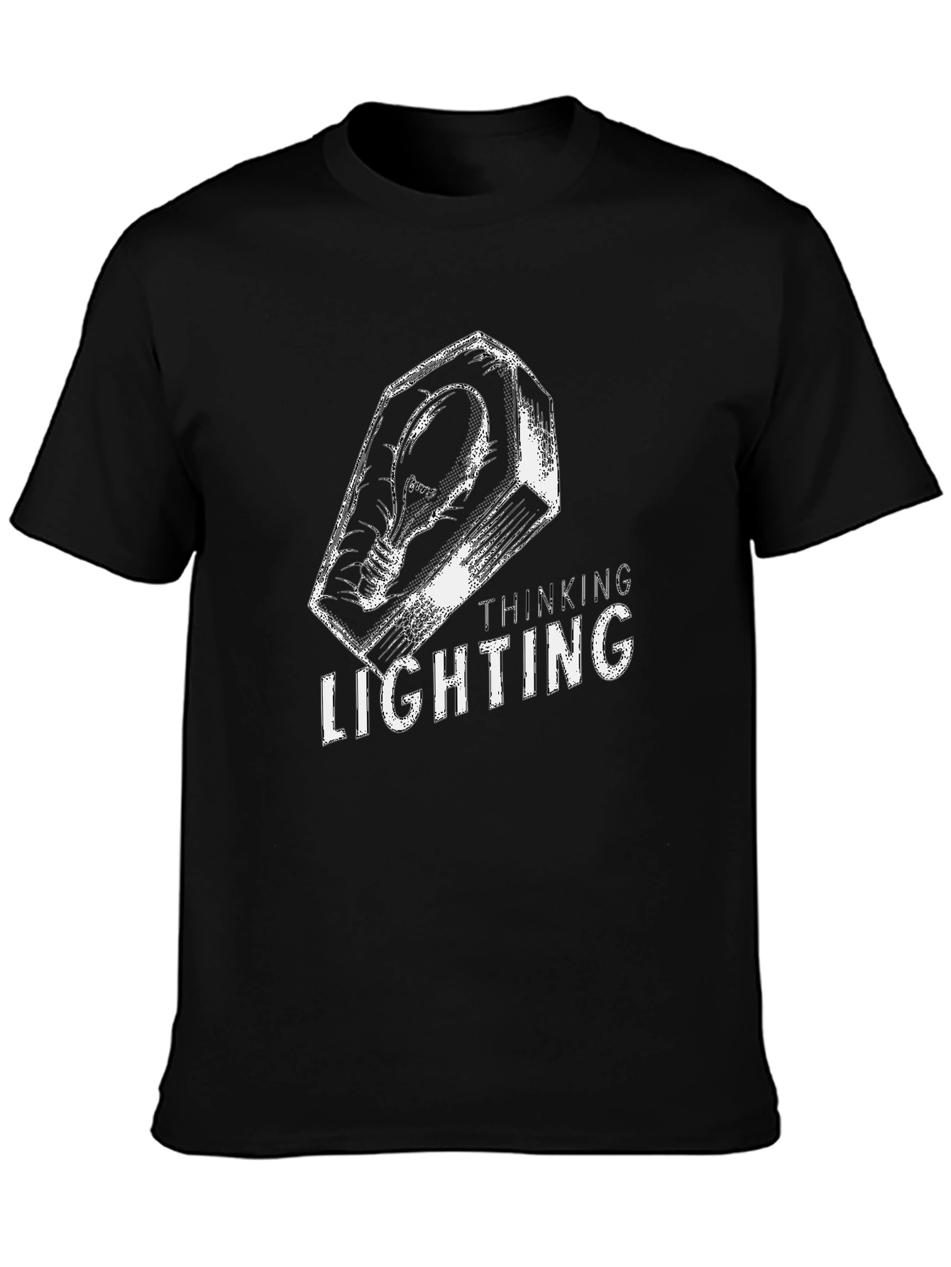 Thinking Lighting Graphic T-Shirt - Black