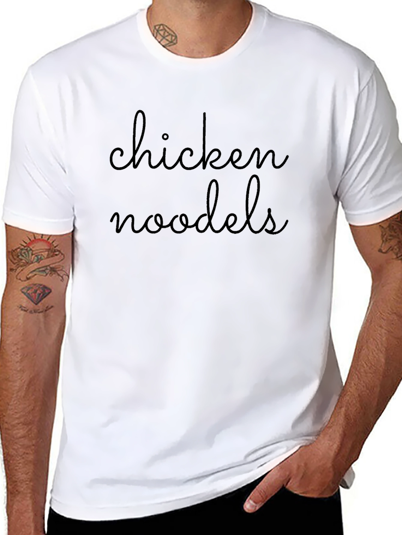 Chicken Noodels Graphic Tee - Black Unisex